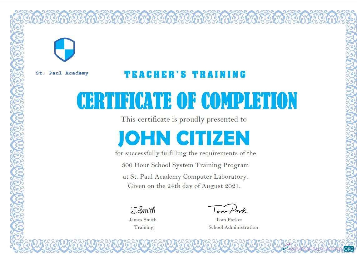 Download USA Teacher’s Training Completion certificate Photoshop template